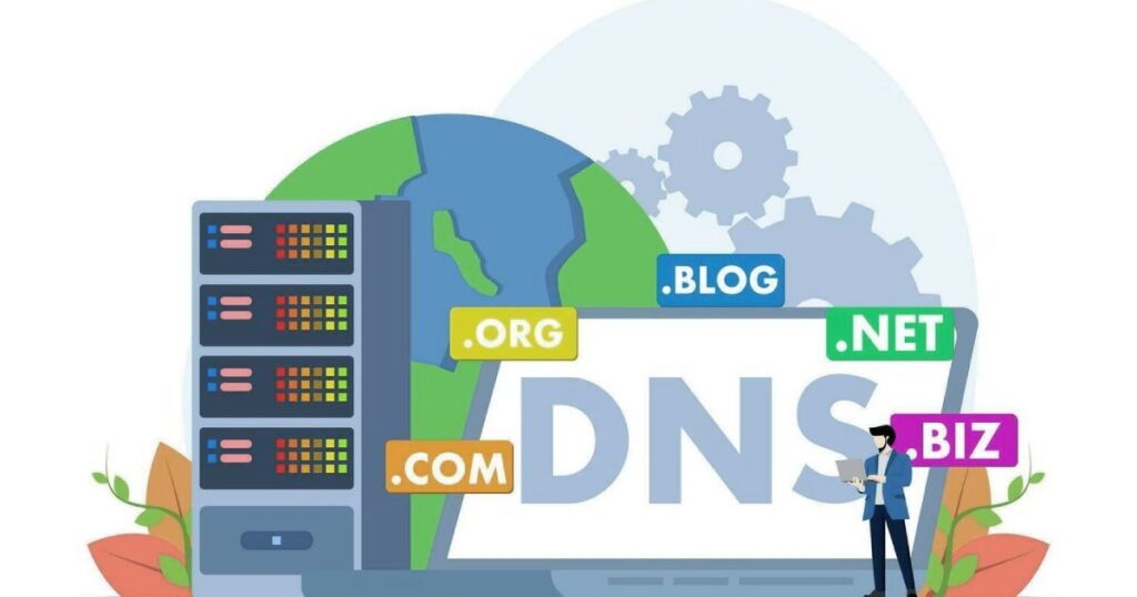 Ilustração sobre servidores e domínios