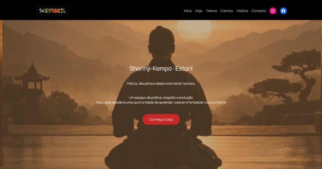 Screenshot da homepage do dojo.kimaster.com.